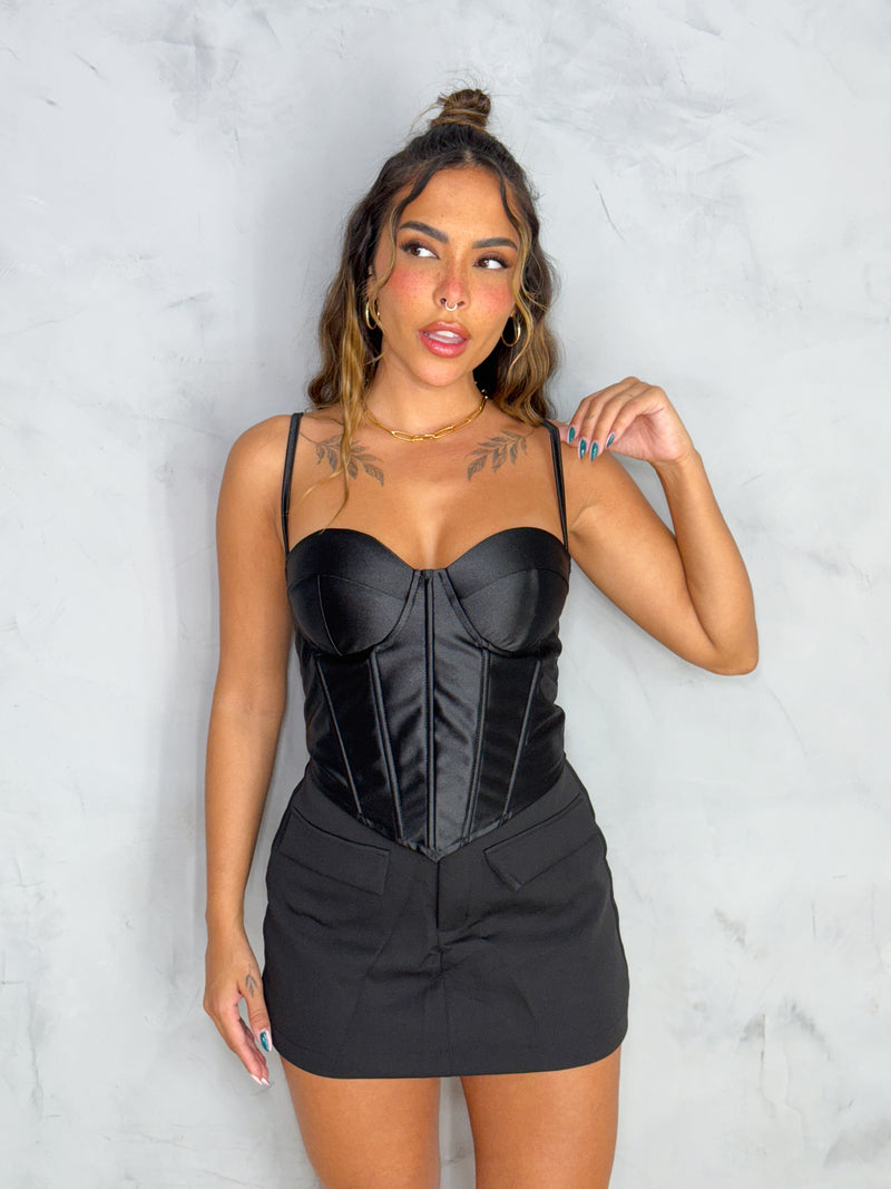 Corselet acetinado