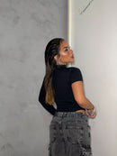CALÇA CARGO JEANS MARMORIZADA