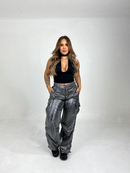 CALÇA CARGO BRILHOSA