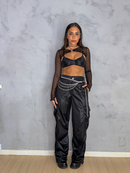 CALÇA CARGO BRILHOSA